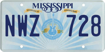 MS license plate NWZ728