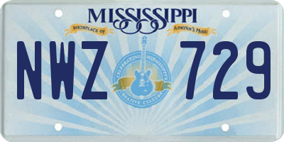MS license plate NWZ729