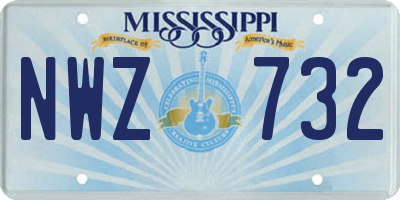 MS license plate NWZ732