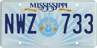 MS license plate NWZ733
