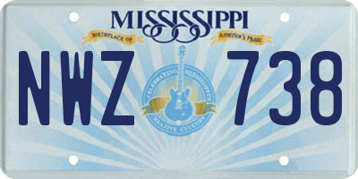 MS license plate NWZ738