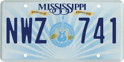 MS license plate NWZ741