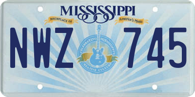 MS license plate NWZ745