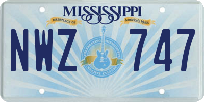 MS license plate NWZ747