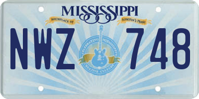 MS license plate NWZ748