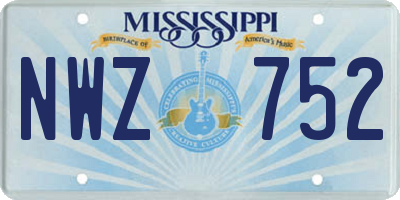 MS license plate NWZ752
