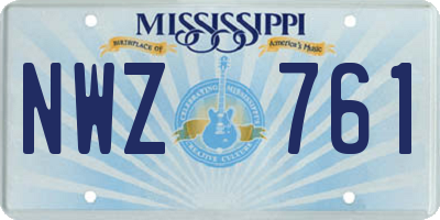 MS license plate NWZ761