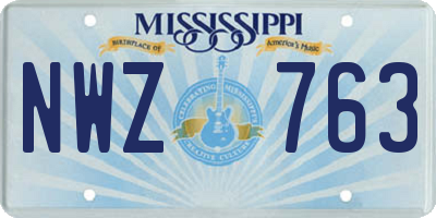 MS license plate NWZ763