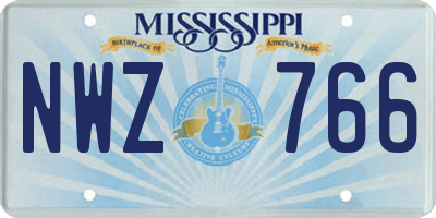 MS license plate NWZ766