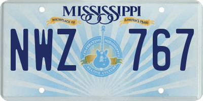 MS license plate NWZ767