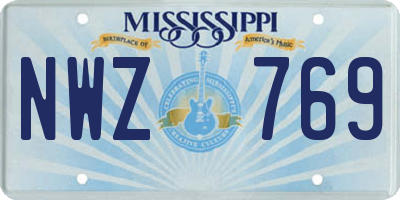 MS license plate NWZ769