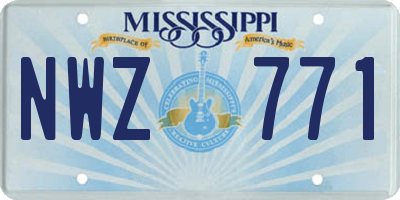 MS license plate NWZ771