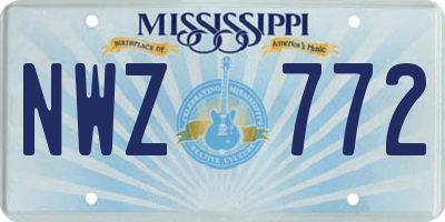 MS license plate NWZ772