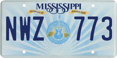 MS license plate NWZ773
