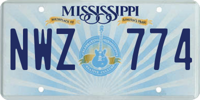 MS license plate NWZ774