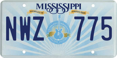 MS license plate NWZ775