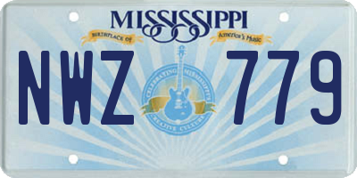 MS license plate NWZ779