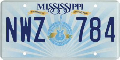 MS license plate NWZ784