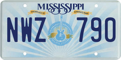 MS license plate NWZ790