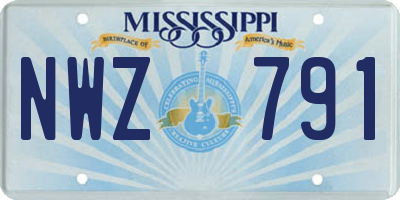 MS license plate NWZ791