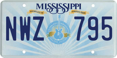 MS license plate NWZ795