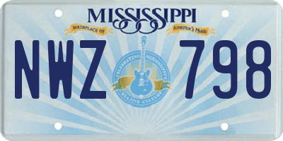 MS license plate NWZ798