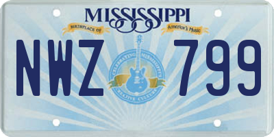 MS license plate NWZ799