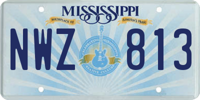 MS license plate NWZ813