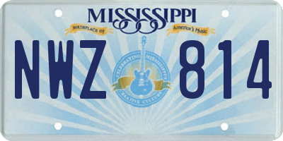 MS license plate NWZ814