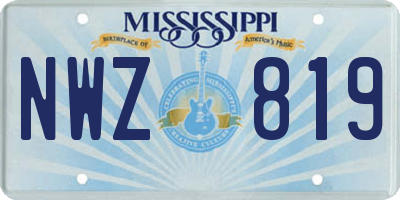 MS license plate NWZ819