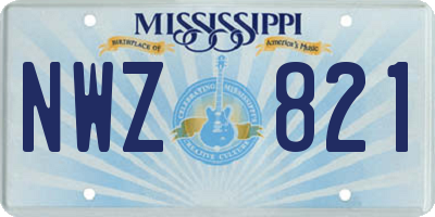 MS license plate NWZ821