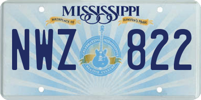MS license plate NWZ822