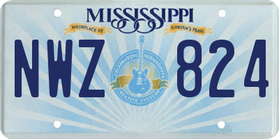 MS license plate NWZ824