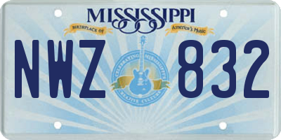 MS license plate NWZ832