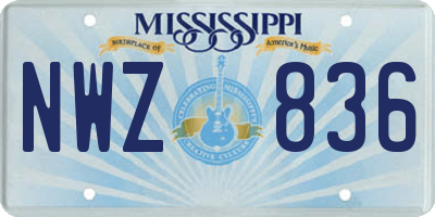 MS license plate NWZ836