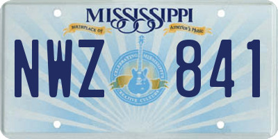 MS license plate NWZ841