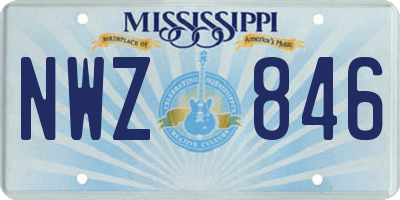 MS license plate NWZ846