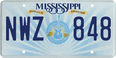 MS license plate NWZ848