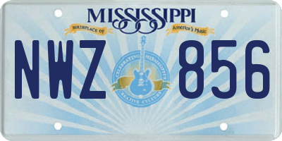 MS license plate NWZ856