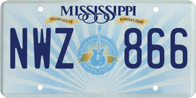 MS license plate NWZ866