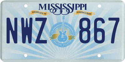 MS license plate NWZ867