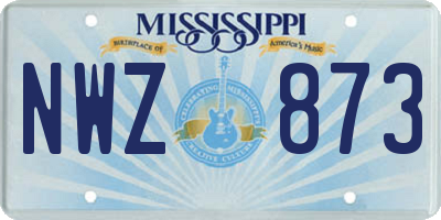 MS license plate NWZ873