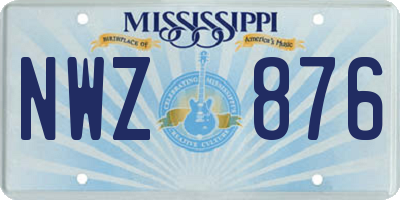 MS license plate NWZ876
