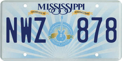 MS license plate NWZ878