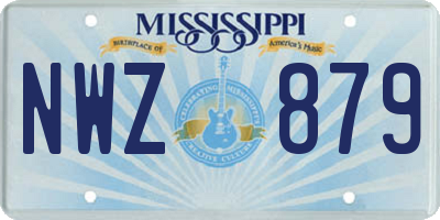 MS license plate NWZ879