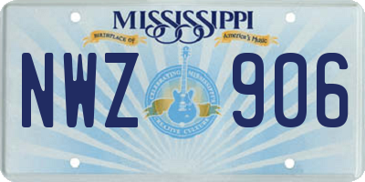 MS license plate NWZ906