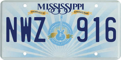MS license plate NWZ916
