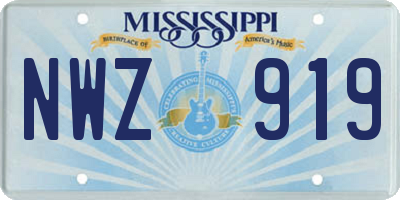 MS license plate NWZ919