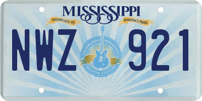 MS license plate NWZ921