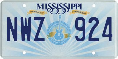 MS license plate NWZ924